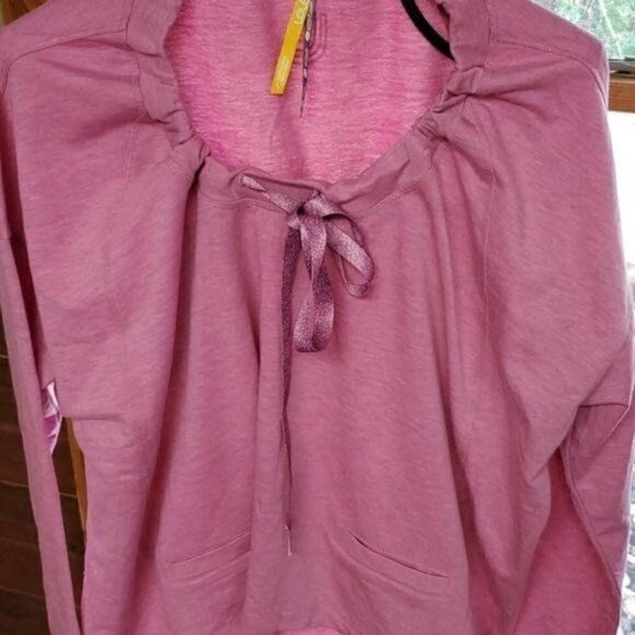 LOLE Cinched Neck Stretch Eco Friendly Pink Pullover Tunic with Pockets - Picture 2 of 11